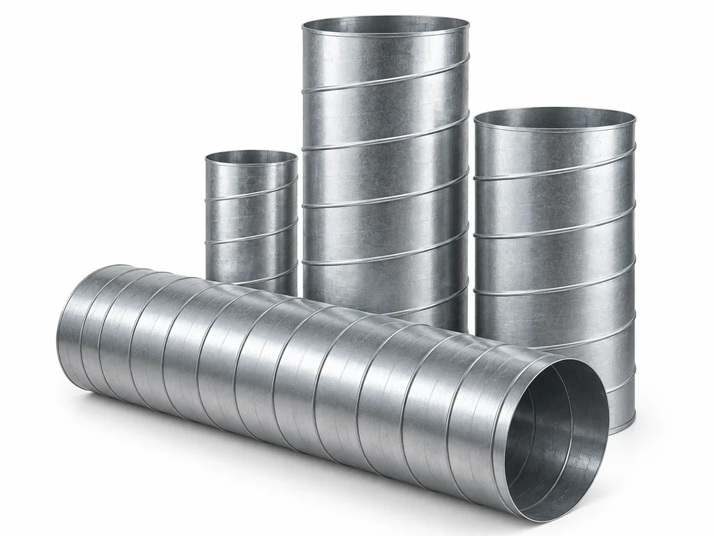 Spiral galvanized HVAC ductwork